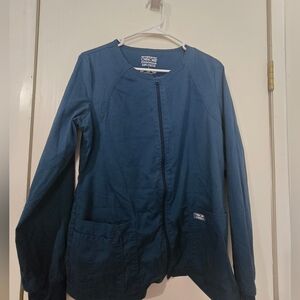 Small Scrub Jacket Cherokee Women's Corestretch  Bluish Green Utility Jacket